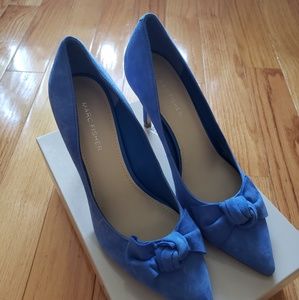 Marc Fisher Blue Suede Bow Dorenty Pumps